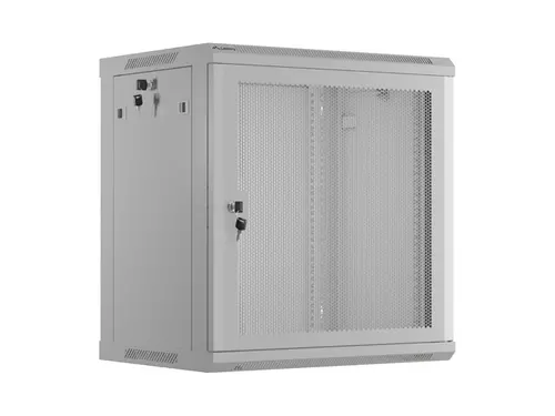 Комуникационен шкаф, Lanberg rack cabinet 19" wall-mount 12U/600x450 with perforated door grey (flat pack)