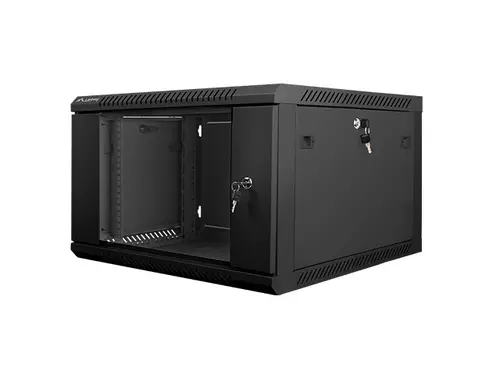 Dulap de comunicații, Lanberg dulap rack 19" montaj pe perete 6U / 600x600 pentru auto-asamblare (flat pack), negru - 3
