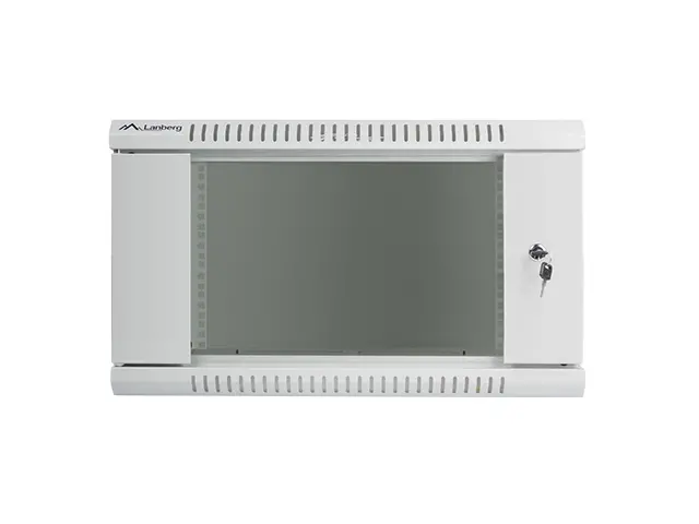 Комуникационен шкаф, Lanberg rack cabinet 19" wall-mount 6U / 600x600 for self-assembly (flat pack), grey - image 1