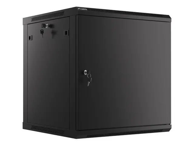 Комуникационен шкаф, Lanberg rack cabinet 19" wall-mount 12U/600x600 for self-assembly with metal door black (flat pack)