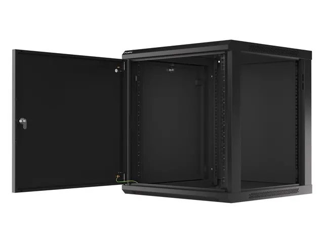 Комуникационен шкаф, Lanberg rack cabinet 19" wall-mount 12U/600x600 for self-assembly with metal door black (flat pack) - image 1