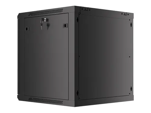 Ερμάριο επικοινωνιών, Lanberg rack 19" επιτοίχιο 12U/600x600 για αυτοσυναρμολόγηση με μεταλλική πόρτα, μαύρο (flat pack) - 5