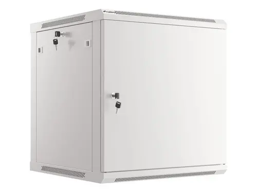 Комуникационен шкаф, Lanberg rack cabinet 19" wall-mount 12U/600x600 for self-assembly with metal door grey (flat pack)