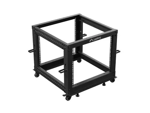 Комуникационен шкаф, Lanberg open rack 19" 9U 600x600-1100 adjustable, black - image 1