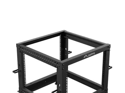 Комуникационен шкаф, Lanberg open rack 19" 9U 600x600-1100 adjustable, black - image 3