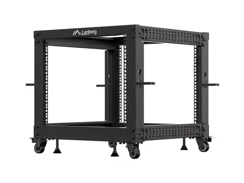 Комуникационен шкаф, Lanberg open rack 19" 9U 600x600-1100 adjustable, black - image 4