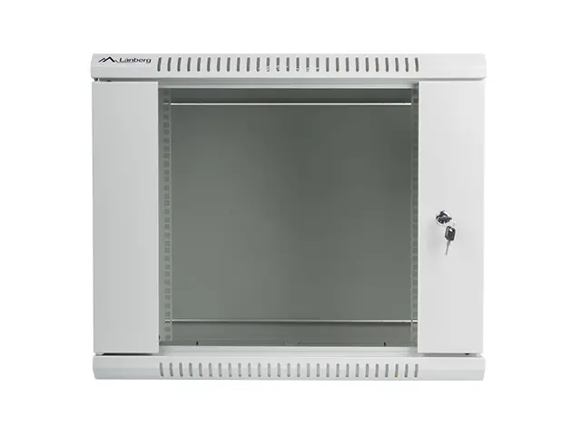Комуникационен шкаф, Lanberg rack cabinet 19" wall-mount 9U / 600x600 for self-assembly (flat pack), grey - image 1
