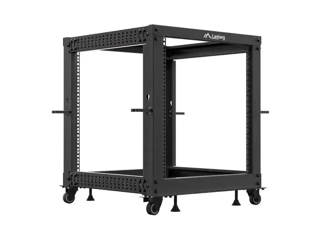 Комуникационен шкаф, Lanberg open rack 19" 12U 600x600-1100 adjustable, black