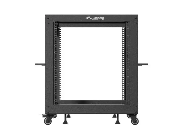 Комуникационен шкаф, Lanberg open rack 19" 12U 600x600-1100 adjustable, black - image 1