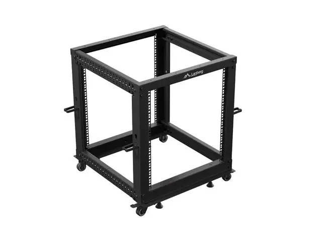 Комуникационен шкаф, Lanberg open rack 19" 12U 600x600-1100 adjustable, black - image 3