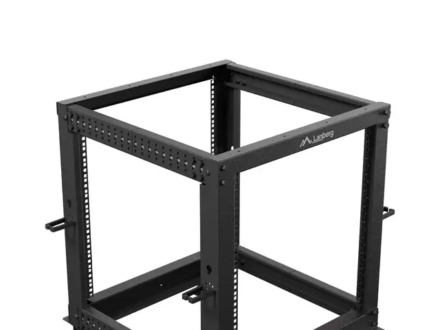 Комуникационен шкаф, Lanberg open rack 19" 12U 600x600-1100 adjustable, black - image 5