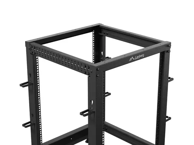 Ερμάριο επικοινωνιών, Lanberg ανοιχτό rack 19" 15U 600x600-1100 ρυθμιζόμενο, μαύρο - image 1