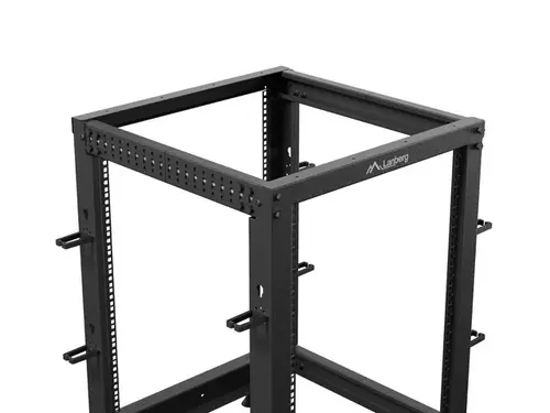 Комуникационен шкаф, Lanberg open rack 19" 15U 600x600-1100 adjustable, black - image 1