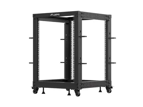 Комуникационен шкаф, Lanberg open rack 19" 15U 600x600-1100 adjustable, black - image 4