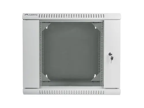 Комуникационен шкаф, Lanberg rack cabinet 19" double-section wall-mount 9U / 600x600 for self-assembly (flat pack), grey - image 1