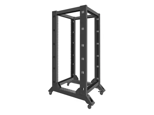 Комуникационен шкаф, Lanberg open rack 19" 27U  600x800, black - image 1