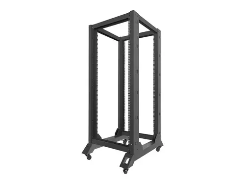 Комуникационен шкаф, Lanberg open rack 19" 27U  600x800, black - image 2