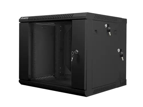 Комуникационен шкаф, Lanberg rack cabinet 19" double-section wall-mount 9U / 600x600 for self-assembly (flat pack), black - image 1