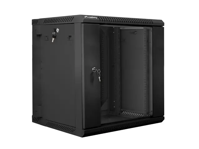 Комуникационен шкаф, Lanberg rack cabinet 19" double-section wall-mount 12U / 600x600 for self-assembly (flat pack), black