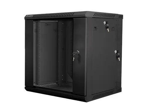 Dulap de comunicații, Lanberg rack 19" cu două secțiuni pentru montare pe perete 12U / 600x600 pentru autoasamblare (flat pack), negru - 3