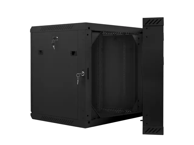 Dulap de comunicații, Lanberg rack 19" cu două secțiuni pentru montare pe perete 12U / 600x600 pentru autoasamblare (flat pack), negru - image 3