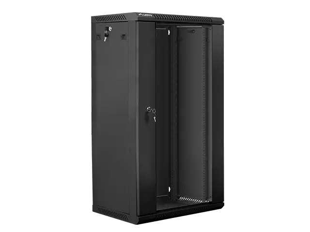 Комуникационен шкаф, Lanberg rack cabinet 19" wall-mount 22U / 600x450 for self-assembly (flat pack), black