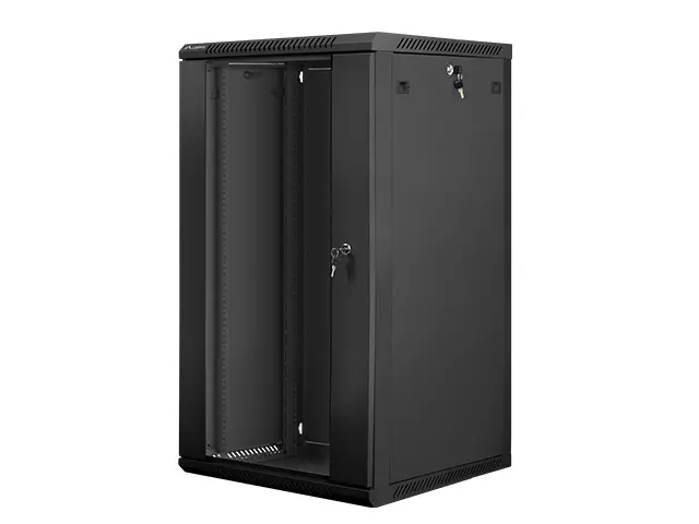 Комуникационен шкаф, Lanberg rack cabinet 19" wall-mount 22U / 600x600 for self-assembly (flat pack), black - image 2