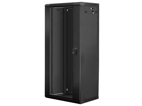 Комуникационен шкаф, Lanberg rack cabinet 19" wall-mount 27U / 600x450 for self-assembly (flat pack), black - image 2