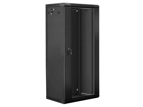 Комуникационен шкаф, Lanberg rack cabinet 19" wall-mount 27U / 600x450 for self-assembly (flat pack), black