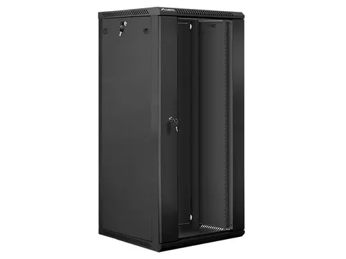Dulap de comunicații, Lanberg rack cabinet 19" montaj pe perete 27U / 600x600 pentru autoasamblare (flat pack), negru - 1