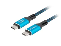 Кабел, Lanberg USB-C M/M 4.0 cable 1m 240w 8k 60hz black-blue