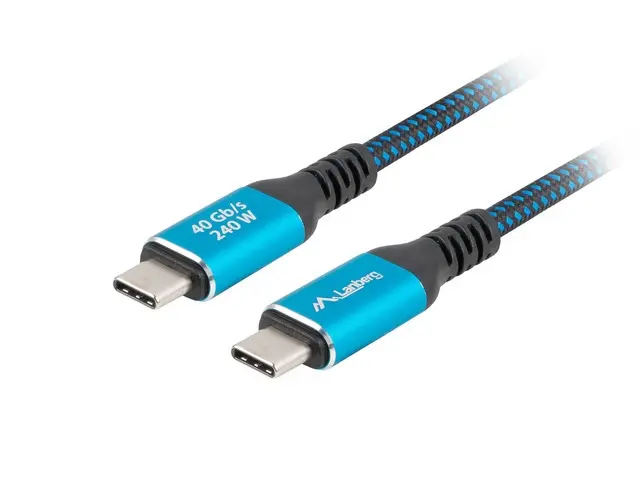 Кабел, Lanberg USB-C M/M 4.0 cable 1.5m 240w 8k 60hz black-blue