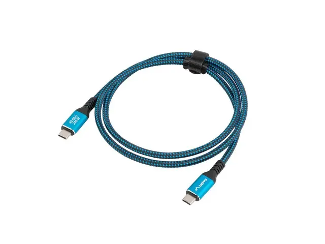 Кабел, Lanberg USB-C M/M 4.0 cable 1.5m 240w 8k 60hz black-blue - image 1