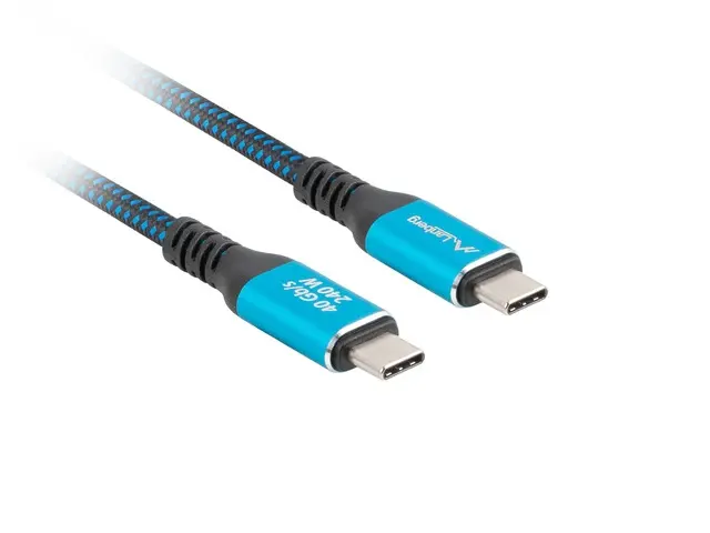 Кабел, Lanberg USB-C M/M 4.0 cable 1.5m 240w 8k 60hz black-blue - image 3