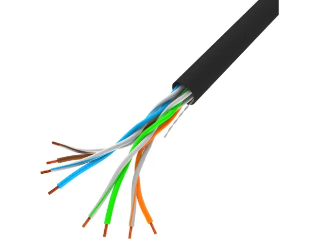 Кабел, Lanberg LAN cable CAT.5e utp 305m solid cu black fluke - image 1