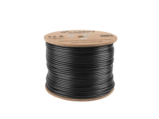 Кабел, Lanberg LAN cable UTP Cat.5e 305m Outdoor Solid CU Fluke Passed, black - image 2