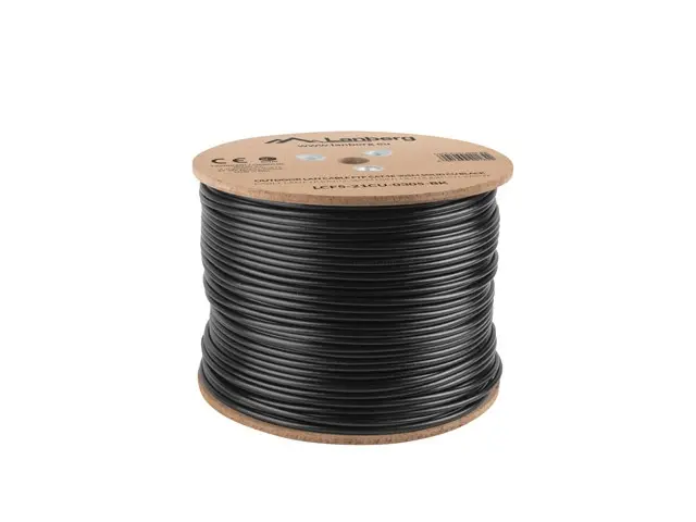 Cablu, Lanberg LAN CAT.5e FTP 305m solid de exterior Cu, negru, testat Fluke - image 2