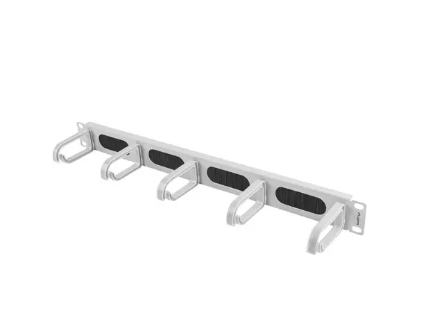 Аксесоар, Lanberg 19" cable management AK-1203-S brush panel 5 rings- type b 1U, grey - image 2