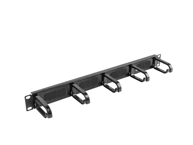 Αξεσουάρ, Lanberg πάνελ οργάνωσης καλωδίων 19" AK-1203-B με βούρτσα και 5 κρίκους - τύπου b 1U, μαύρο
