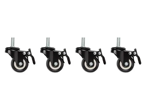 Accesoriu, Lanberg roți x4 cu filet și frână pentru montare pe perete a dulapurilor de 19" - 1