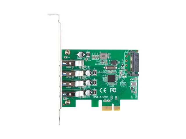 Мрежова карта, Lanberg pci express x1 card->4x USB-A 3.1 gen1 low profile - image 1
