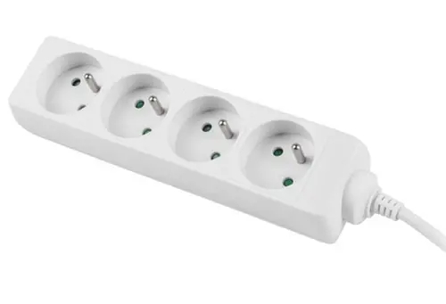 Prelungitor, Lanberg 1.5m, 4 prize, de tip francez, cablu de cupru de calitate, alb - 1