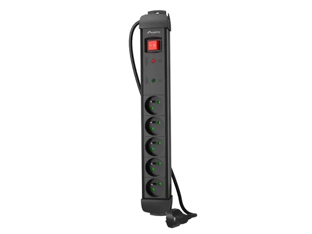 Разклонител, Lanberg surge protector sp1 1.5m 5x french outlets black - image 1