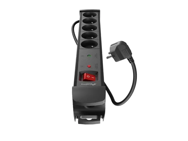 Разклонител, Lanberg surge protector sp1 1.5m 5x french outlets black - image 3