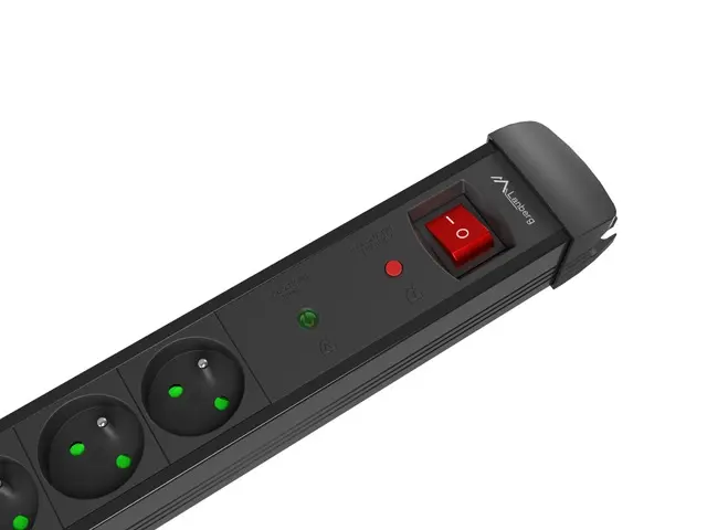 Разклонител, Lanberg surge protector sp1 1.5m 5x french outlets black - image 4