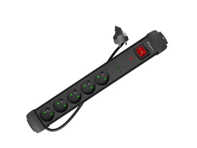 Разклонител, Lanberg surge protector sp1 1.5m 5x french outlets black - image 5