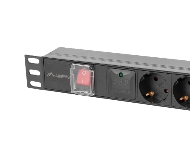 Разклонител, Lanberg power distribution unit (pdu) 19" 1U 16a 2m 5x schuko outlets black - image 2