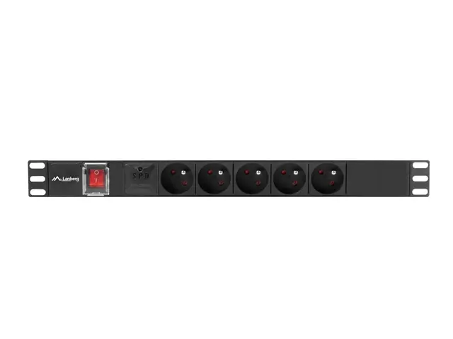 Разклонител, Lanberg power distribution unit (pdu) 19" 1U 16a 2m 5x french outlets black - image 1