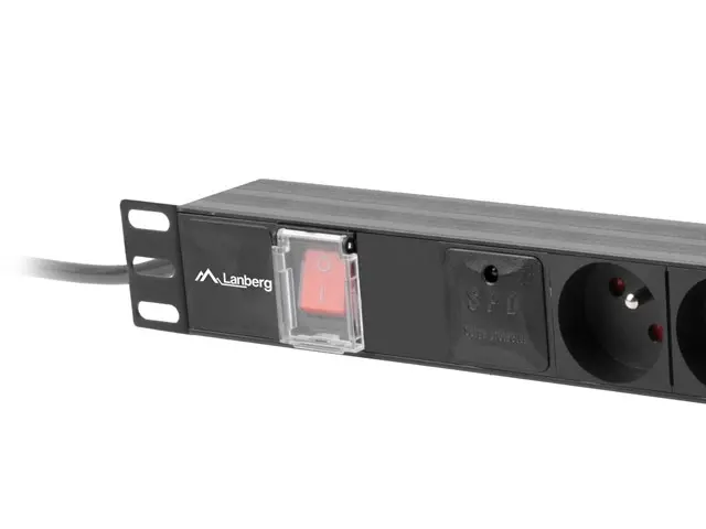 Разклонител, Lanberg power distribution unit (pdu) 19" 1U 16a 2m 5x french outlets black - image 4