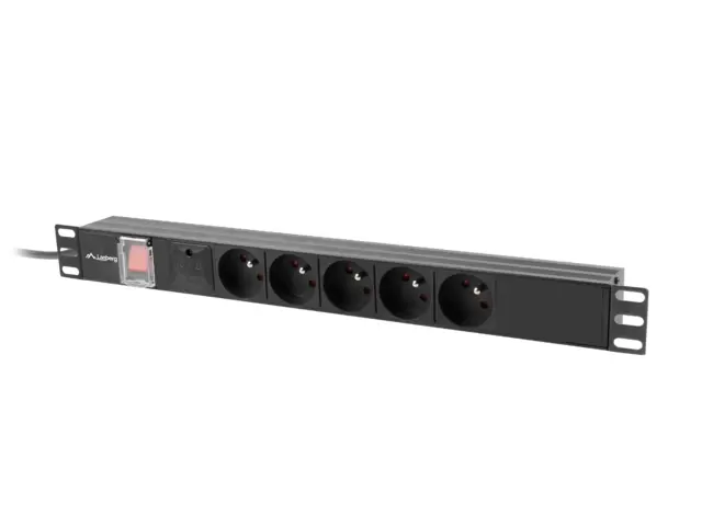 Разклонител, Lanberg power distribution unit (pdu) 19" 1U 10a 2m 5x french outlets black c14